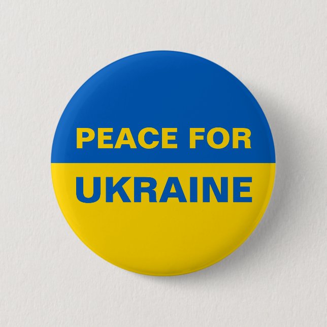 Peace for Ukraine Ukrainian Flag 6 Cm Round Badge (Front)