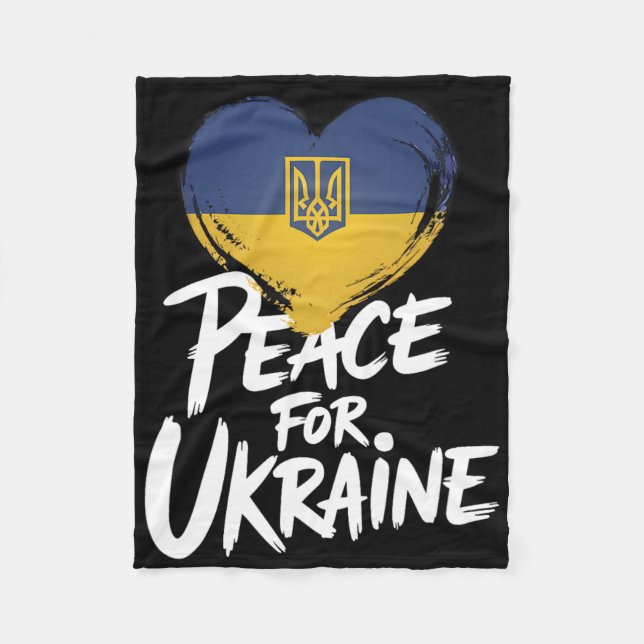 Peace For Ukraine Ukrainian Flag Heart Symbol  Fleece Blanket (Front)