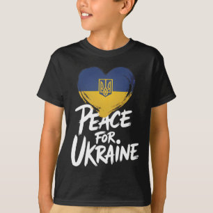 Peace For Ukraine Ukrainian Flag Heart Symbol T-Shirt