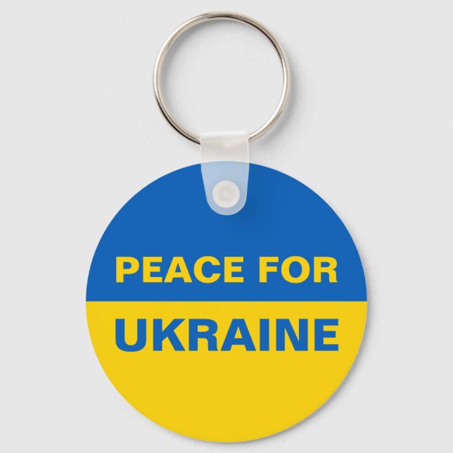 Peace for Ukraine Ukrainian Flag Key Ring (Front)