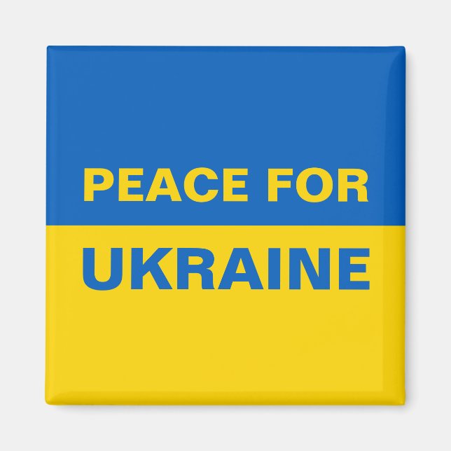 Peace for Ukraine Ukrainian Flag Magnet (Front)
