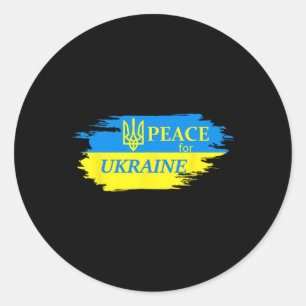 Peace For Ukraine Ukrainian Flag Ukraine Logo Classic Round Sticker