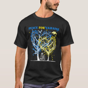Peace For Ukraine Ukrainian Flag Vintage Tree Peac T-Shirt