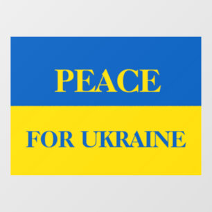 Peace for Ukraine. Ukrainian flag. Window Cling