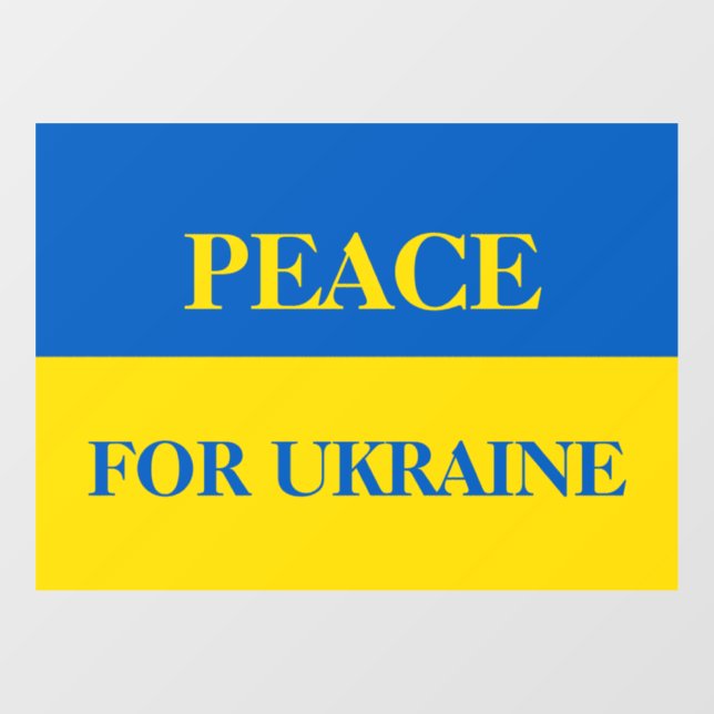 Peace for Ukraine. Ukrainian flag.  Window Cling (Sheet)