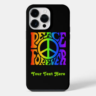 Peace Forever Vintage Retro Rainbow Custom iPhone 14 Pro Max Case
