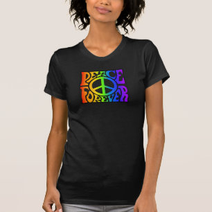 Peace Forever Vintage Retro Rainbow Graphic T-Shir T-Shirt