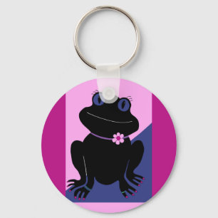 Peace Frog Button Keychain