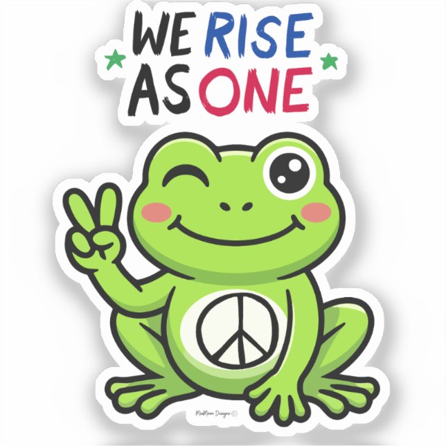 PEACE FROG - WE RISE AS ONE STICKERS (Front)