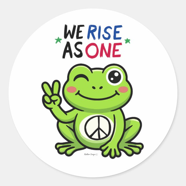 PEACE FROG - WE RISE AS ONE STICKERS (Front)