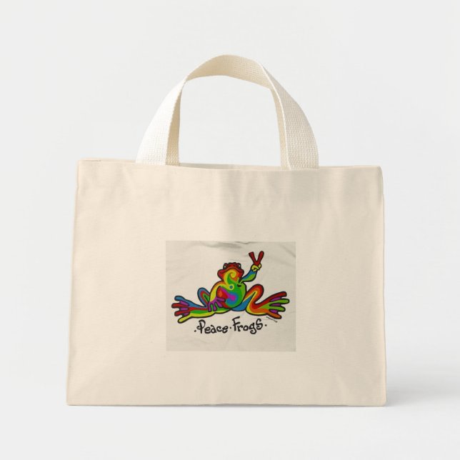 Peace Frogs Mini Tote Bag (Front)