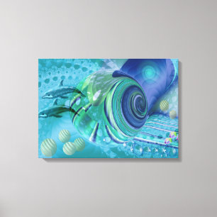 Peace ful Ocean Mixed media art Canvas Print
