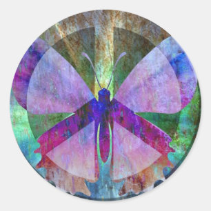 Peace-Full Butterfly Classic Round Sticker