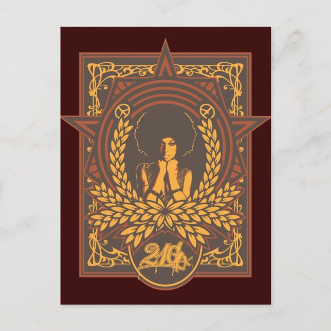 Peace Funk Afro Postcard (Front)