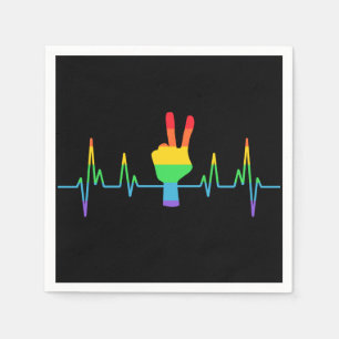 Peace Gay Heartbeat LGBT Napkin