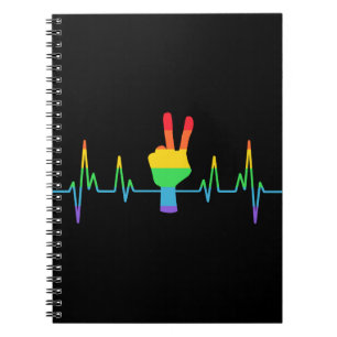 Peace Gay Heartbeat LGBT Notebook