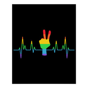 Peace Gay Heartbeat LGBT Poster