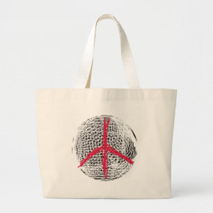 Peace Globe no war no fighting no violence love Large Tote Bag
