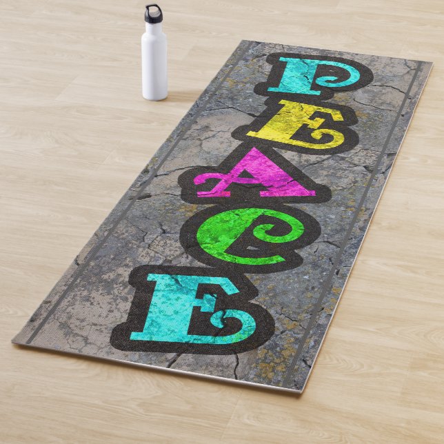 Peace Graffiti Yoga Mat (In Situ)