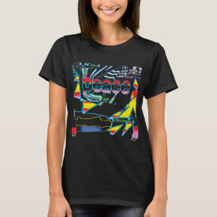 "Peace" Graphic with Yellow Red Pink Blue Design T-Shirt