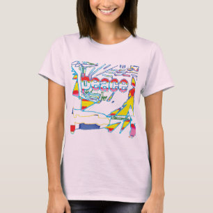 "Peace" Graphic with Yellow Red Pink Blue Design T T-Shirt