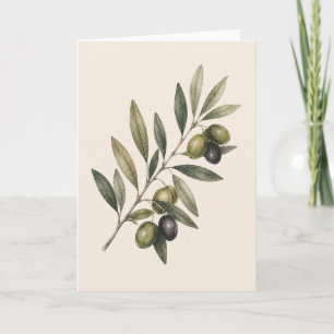 Peace Grows Here Vintage Olive Branch Botanical Card