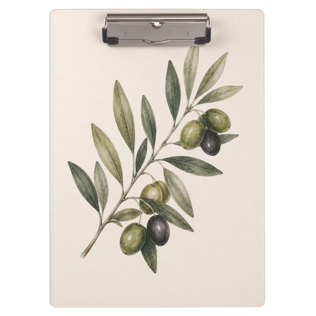 Peace Grows Here | Vintage Olive Branch Botanical  Clipboard (Front)