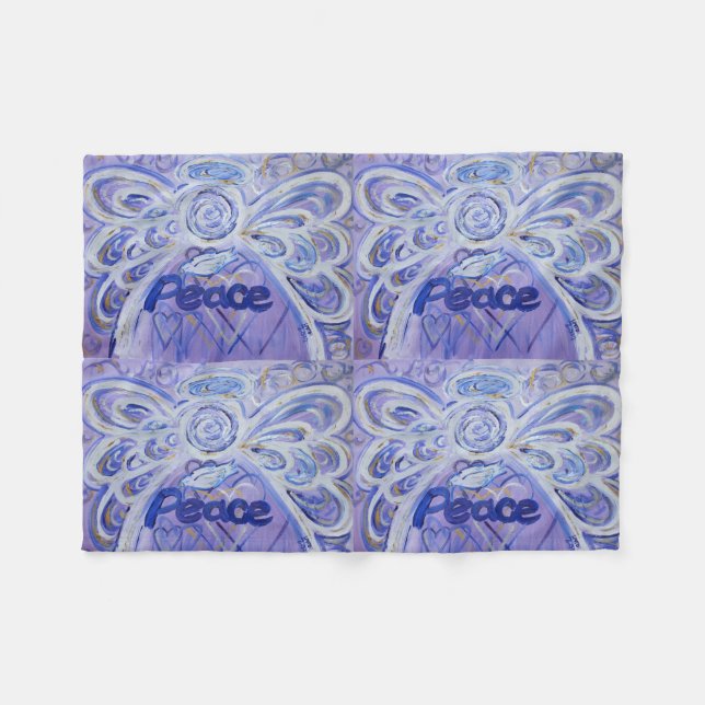 Peace Guardian Angel Art Custom Fleece Blanket (Front (Horizontal))