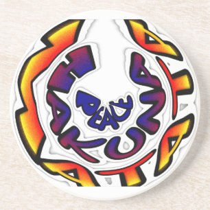 "Peace Hakuna Matata" Circular Art Print Coaster