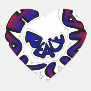 "Peace Hakuna Matata" Circular Art Print Heart Sticker