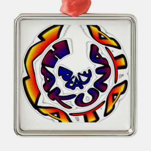 "Peace Hakuna Matata" Circular Art Print Metal Tree Decoration