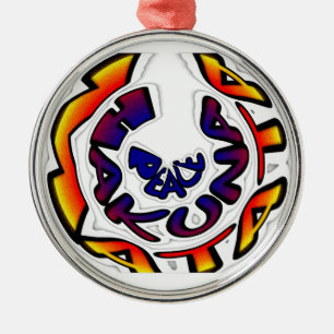 "Peace Hakuna Matata" Circular Art Print Metal Tree Decoration