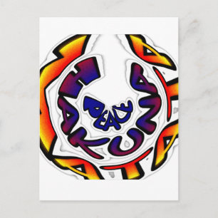 "Peace Hakuna Matata" Circular Art Print Postcard