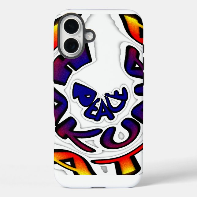 Peace Hakuna Matata" | Circular Colourful Graffiti Case-Mate iPhone Case (Back)