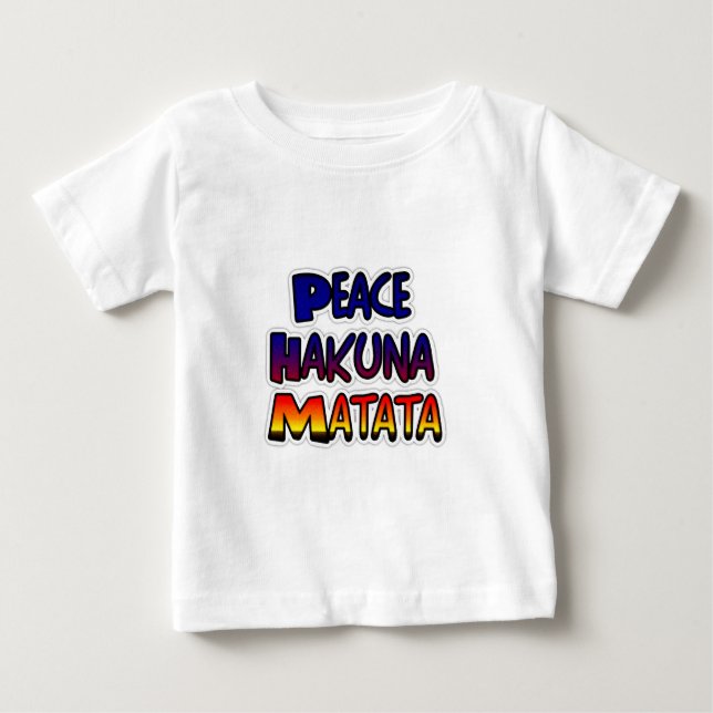 Peace Hakuna Matata Gradient Art Baby T-Shirt (Front)