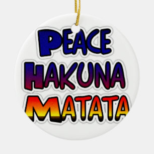 Peace Hakuna Matata Gradient Art Ceramic Tree Decoration