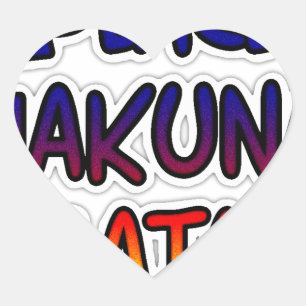 Peace Hakuna Matata Gradient Art Heart Sticker