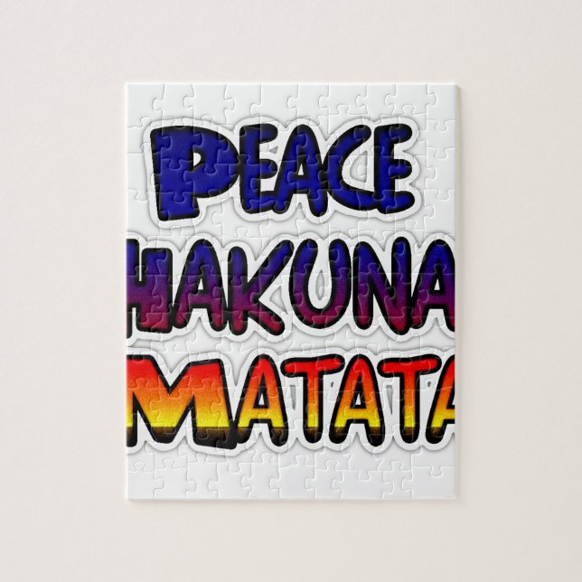 Peace Hakuna Matata Gradient Art Jigsaw Puzzle (Vertical)