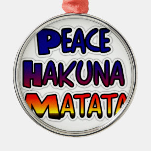 Peace Hakuna Matata Gradient Art Metal Tree Decoration