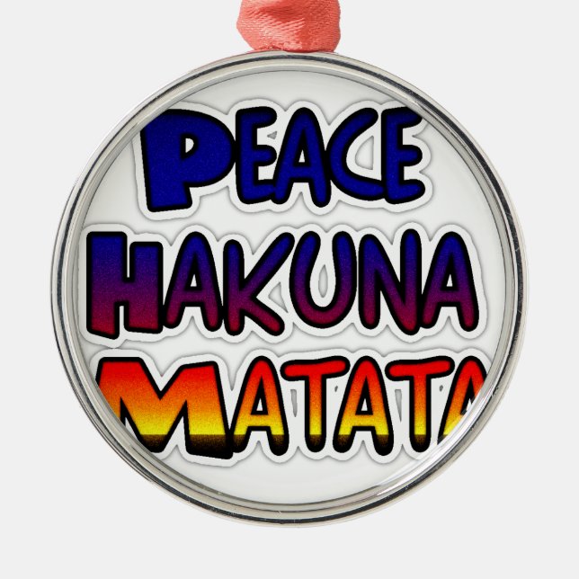 Peace Hakuna Matata Gradient Art Metal Tree Decoration (Front)