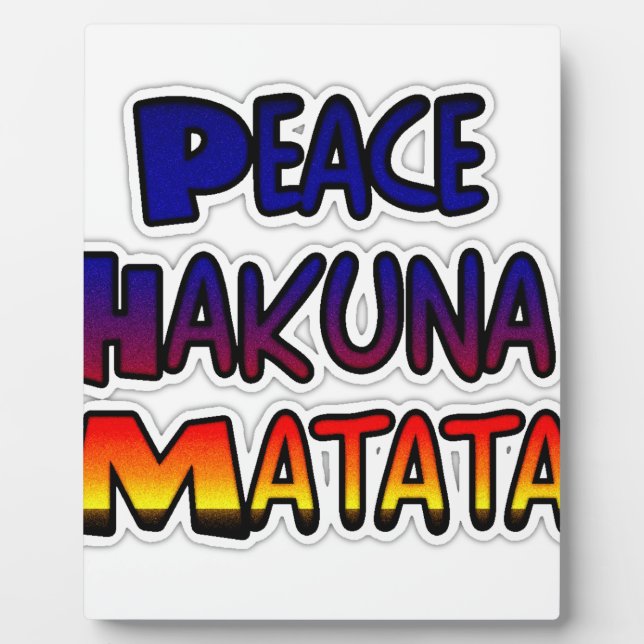 Peace Hakuna Matata Gradient Art Plaque (Front)