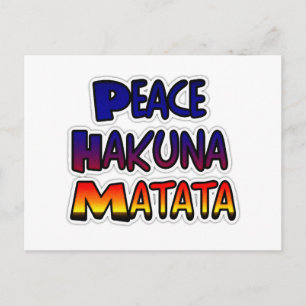Peace Hakuna Matata Gradient Art Postcard