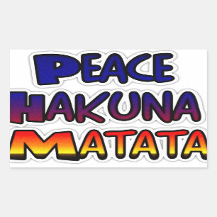 Peace Hakuna Matata Gradient Art Rectangular Sticker