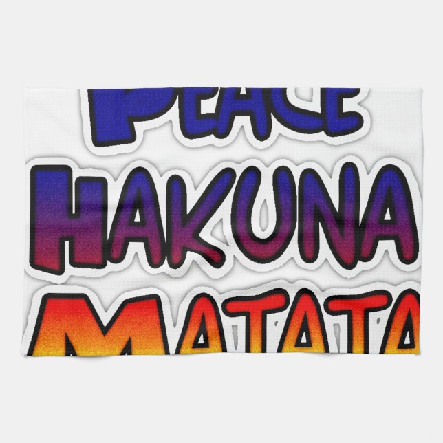Peace Hakuna Matata Gradient Art Tea Towel (Horizontal)