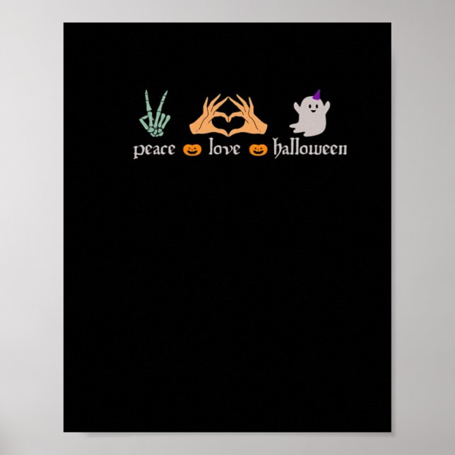 Peace Halloween Peace Sign Skeleton Witch's Hands  (Front)