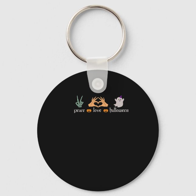 Peace Halloween Peace Sign Skeleton Witch's Hands  Key Ring (Front)