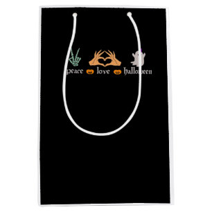 Peace Halloween Peace Sign Skeleton Witch's Hands Medium Gift Bag
