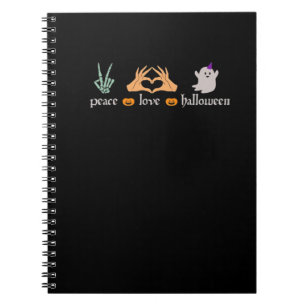 Peace Halloween Peace Sign Skeleton Witch's Hands  Notebook