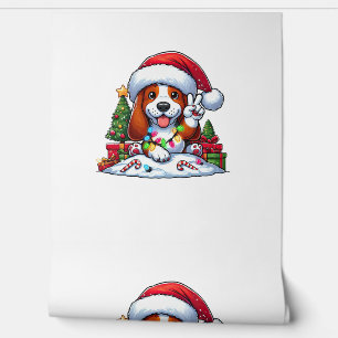 Peace Hand Basset Hound Christmas Lights Dog Women Wallpaper