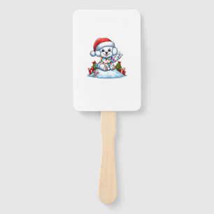 Peace Hand Bichon Frise Christmas Lights Dog Women Fan